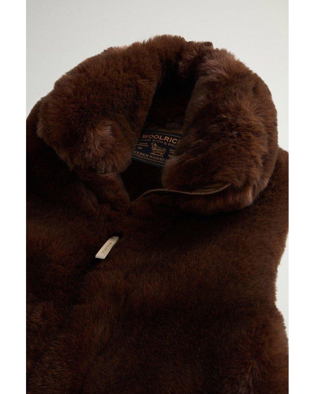 Woolrich Brown Quilted High-Neck Vest
