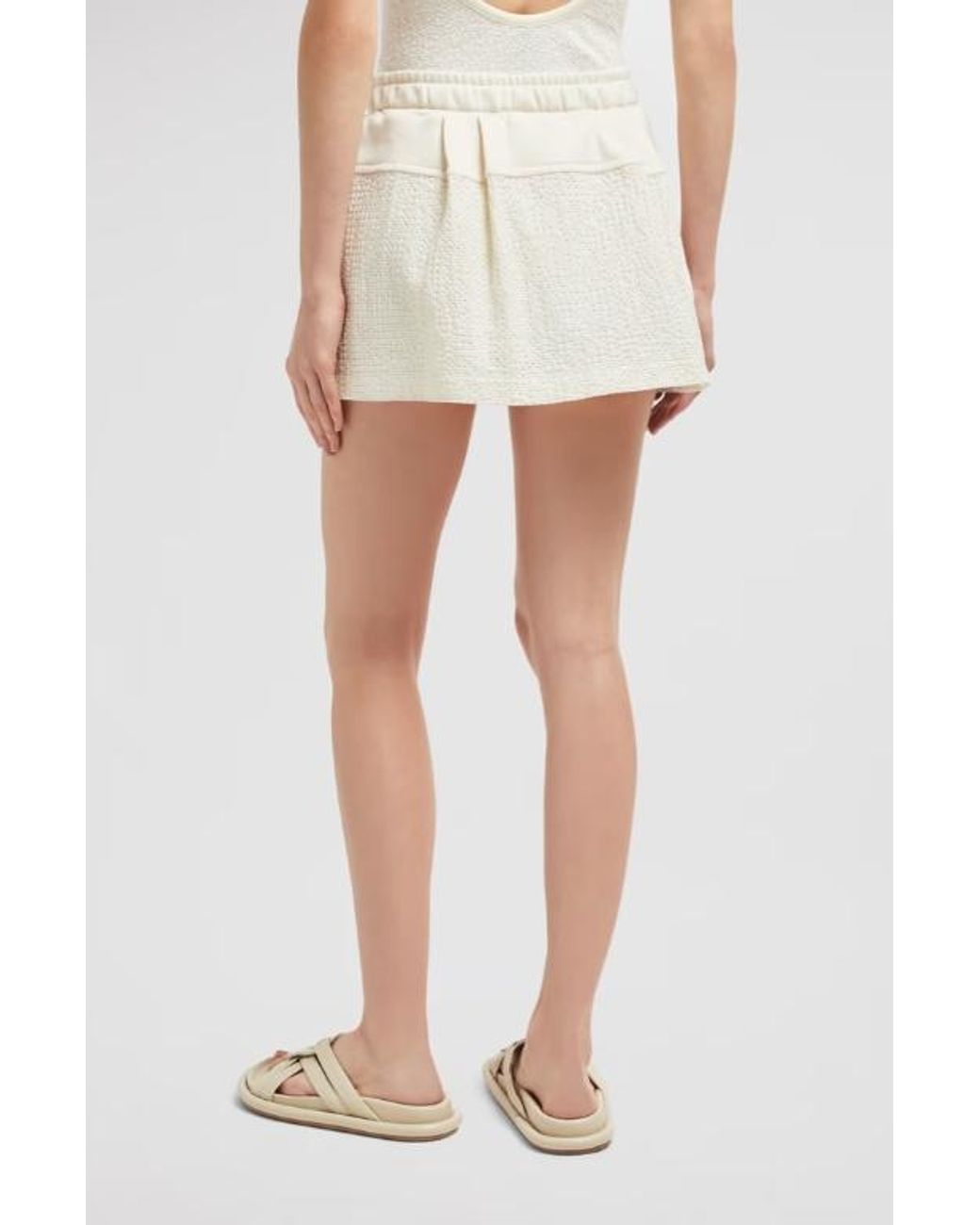 Moncler Natural Drawstring Mini Skirt