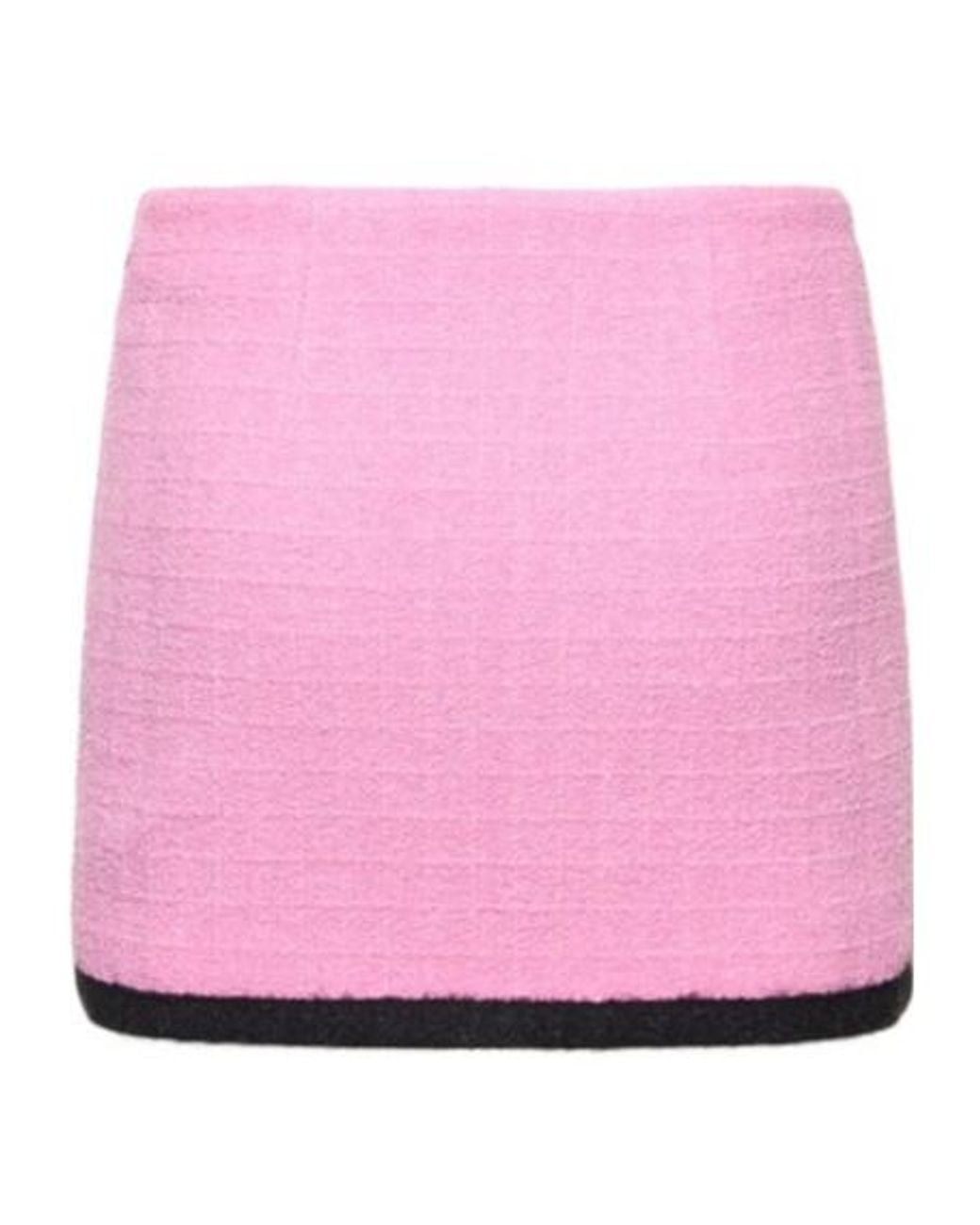Alessandra Rich Pink Low Waist Tweed Bouclé Mini Skirt