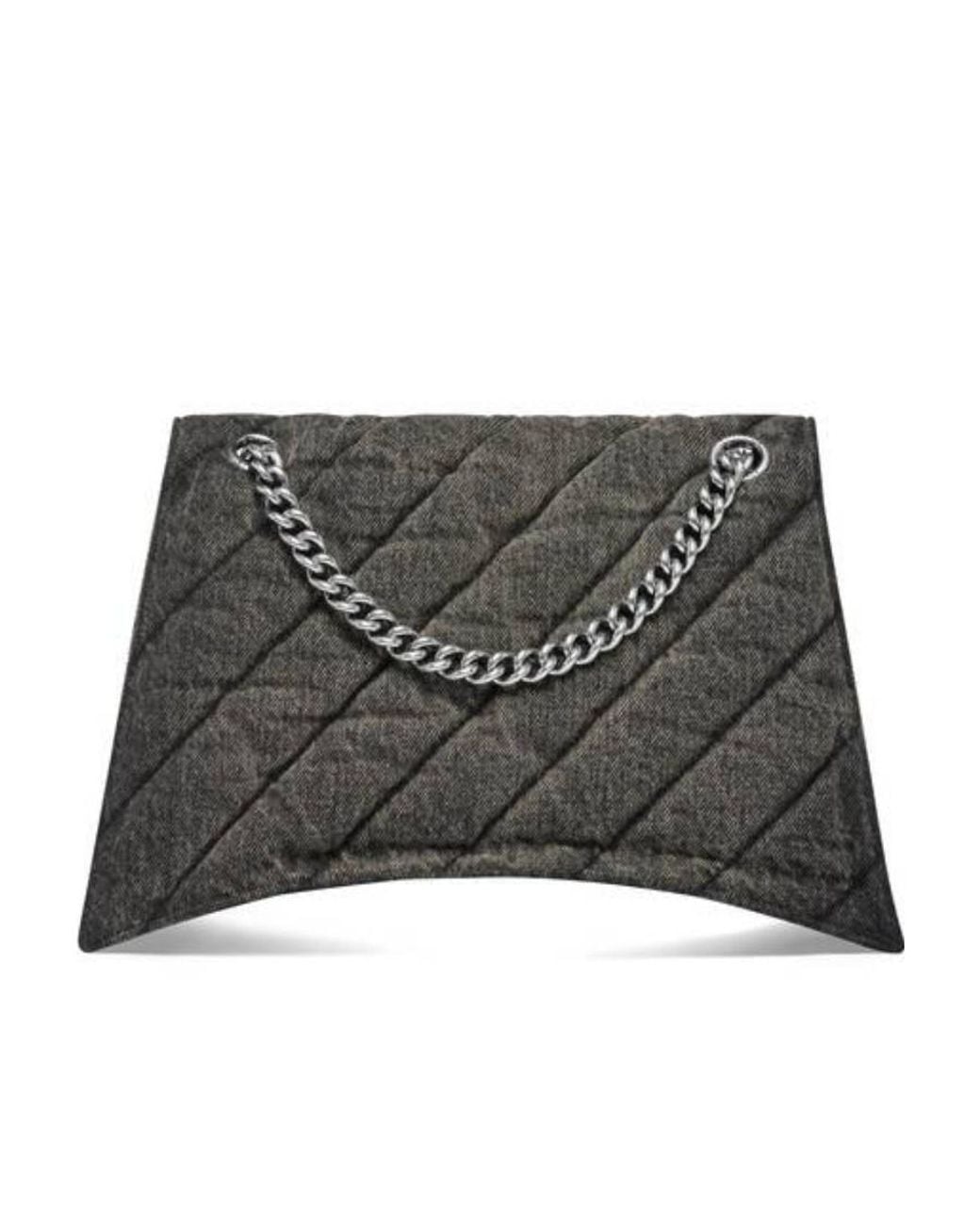 Balenciaga Black Crush Medium Quilted Shoulder Bag
