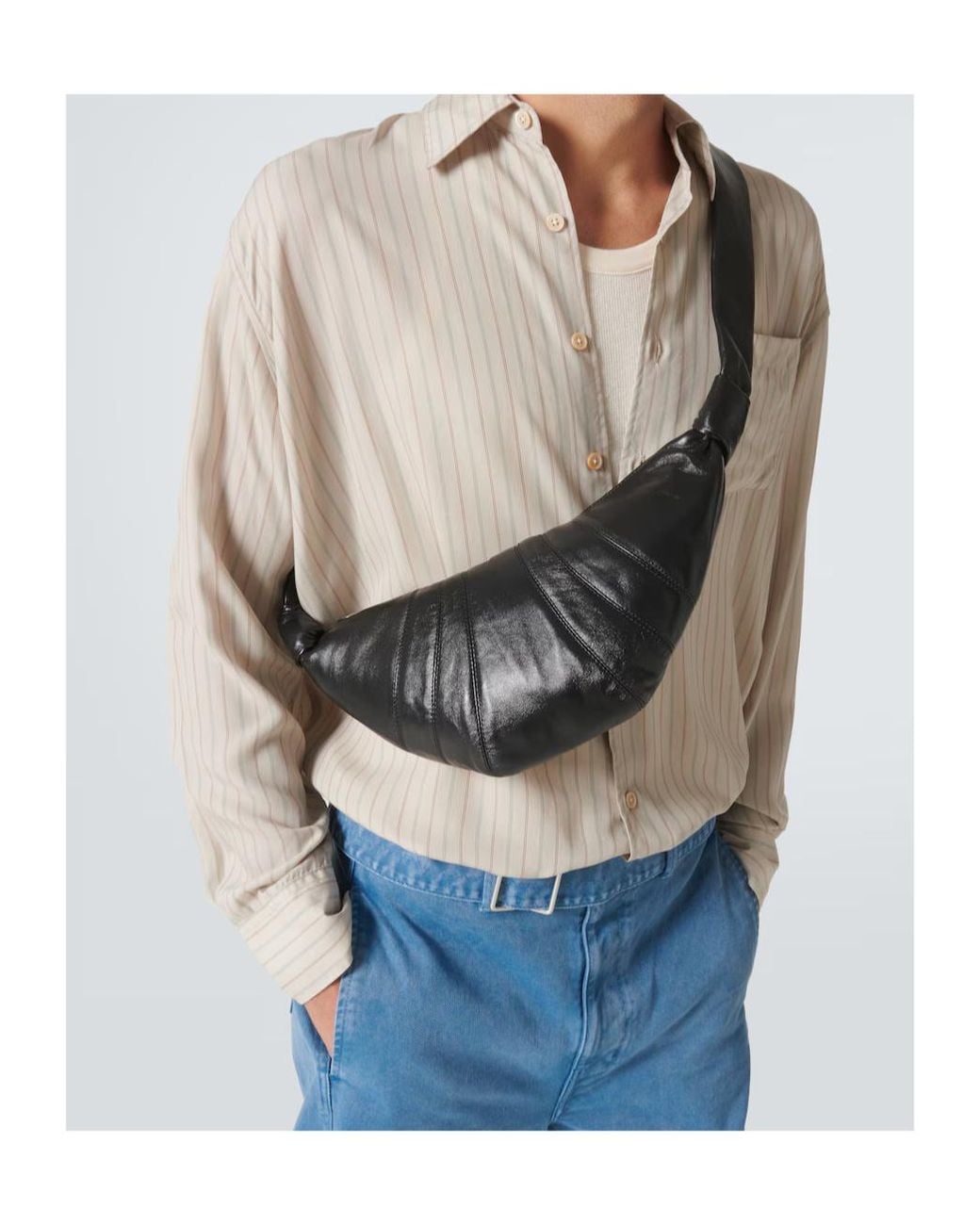 Lemaire Black Croissant Small Shoulder Bag for men