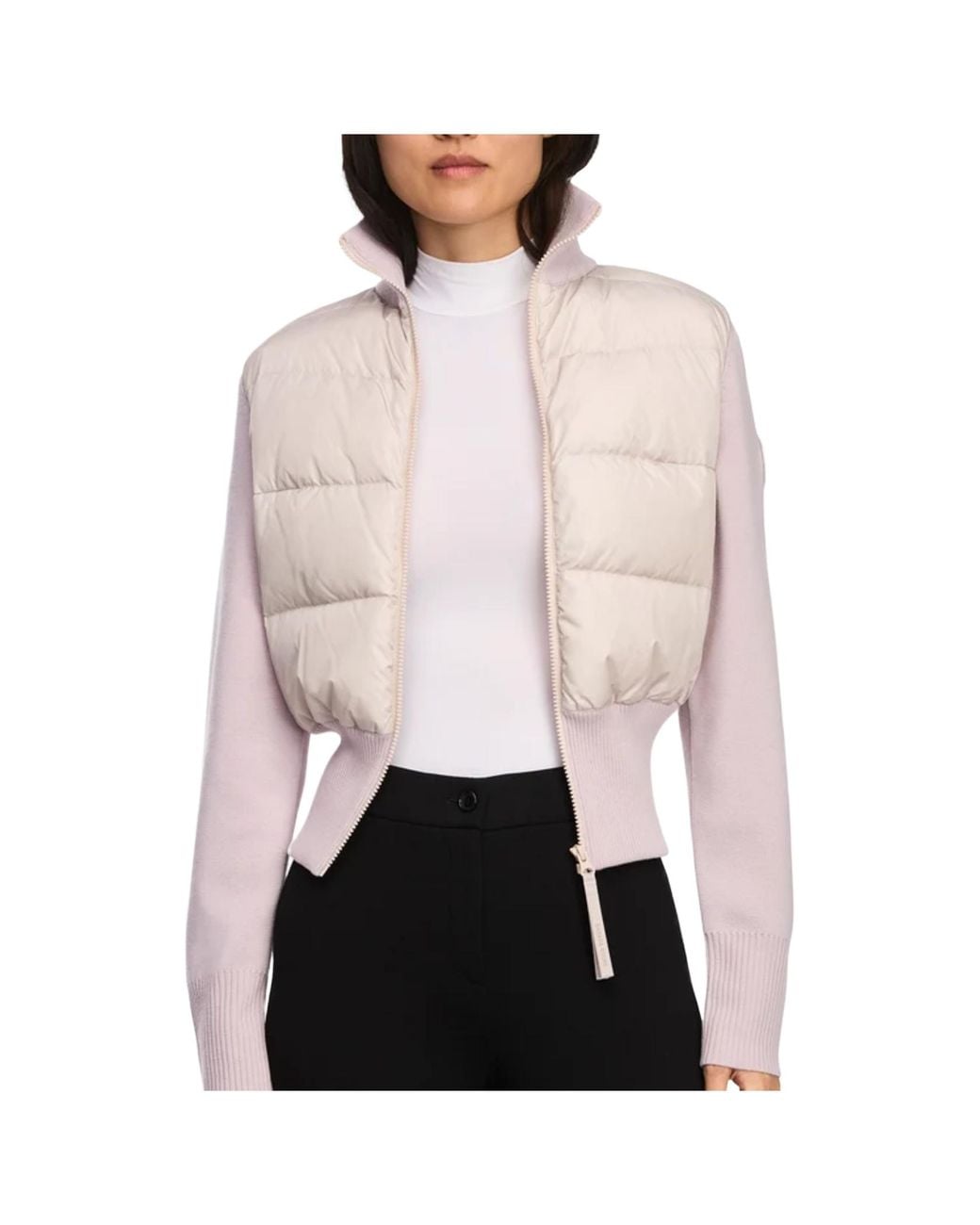 Canada Goose Pink Hybridge Wide Quilt Knit Jacket Tonal Disc
