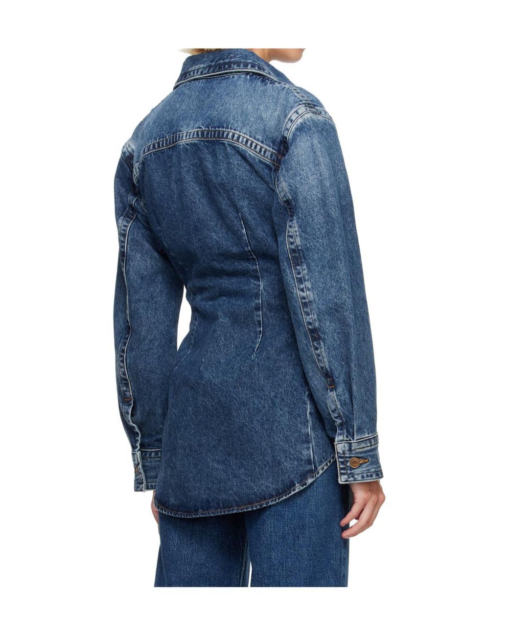 Agolde Blue Wilma Panelled Denim Shirt