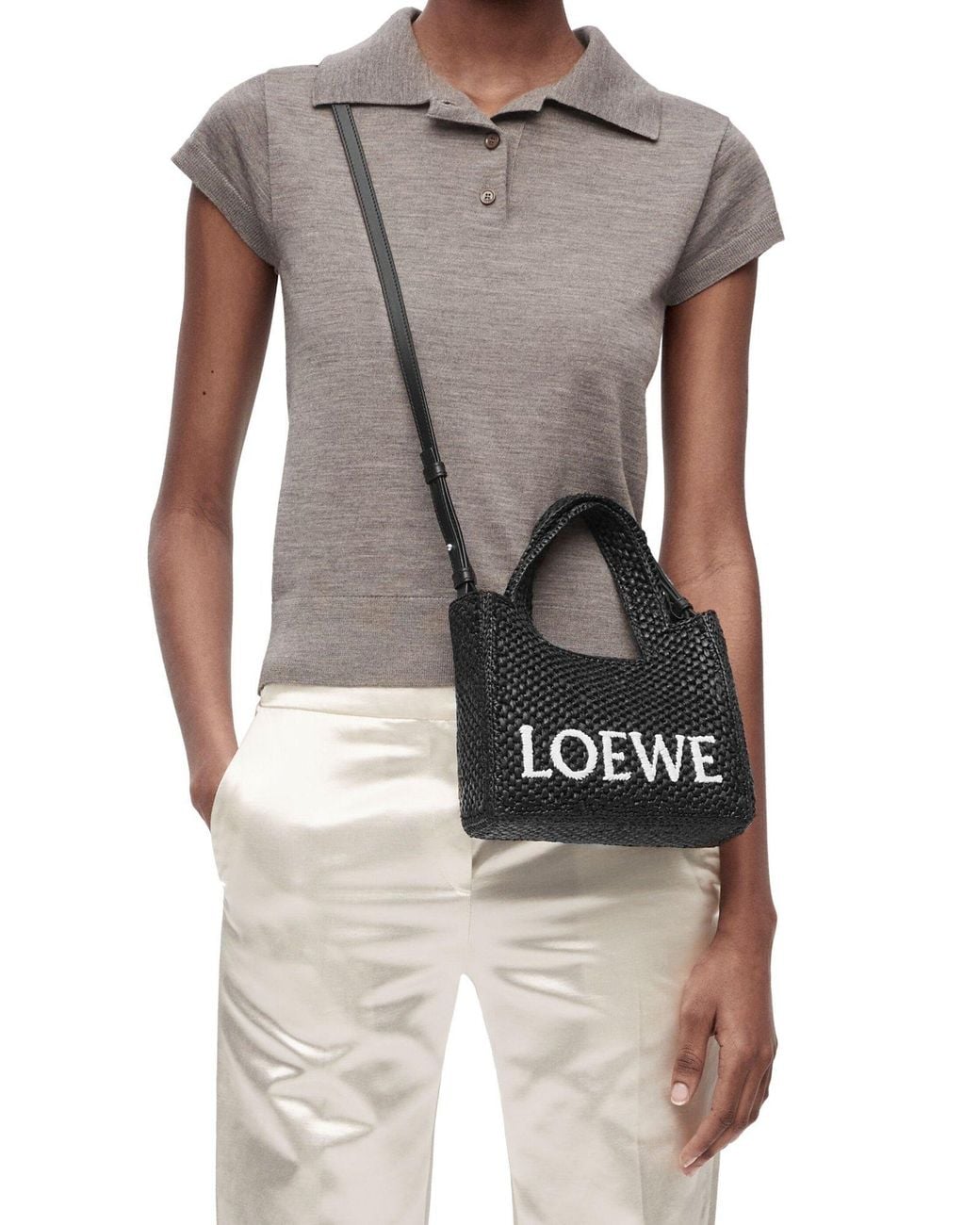 Loewe Black Mini Font Tote