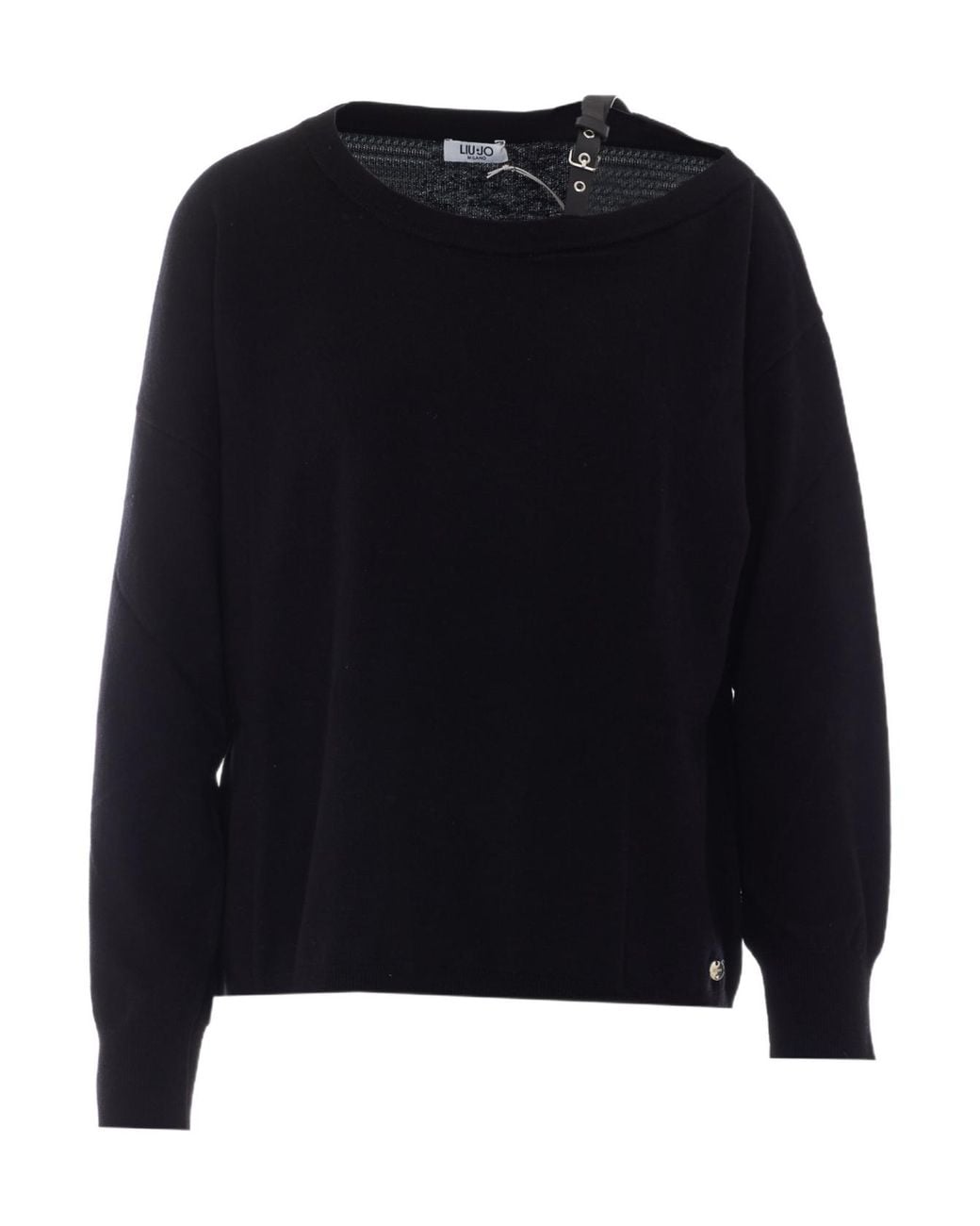 Liu Jo Black Strap Detail Knitted Sweater
