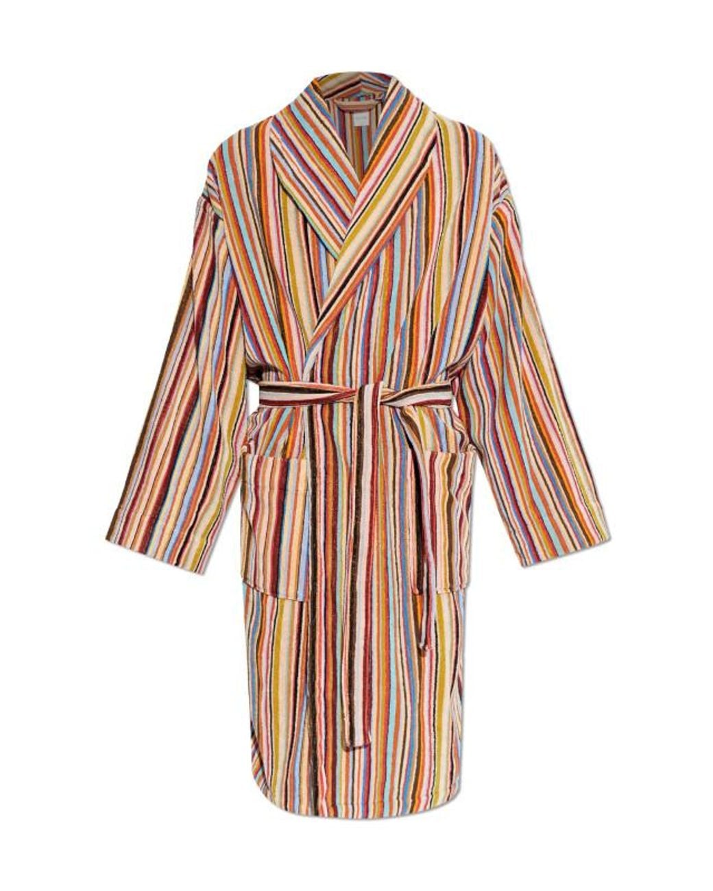 Paul Smith White Signature Striped Bathrobe for men