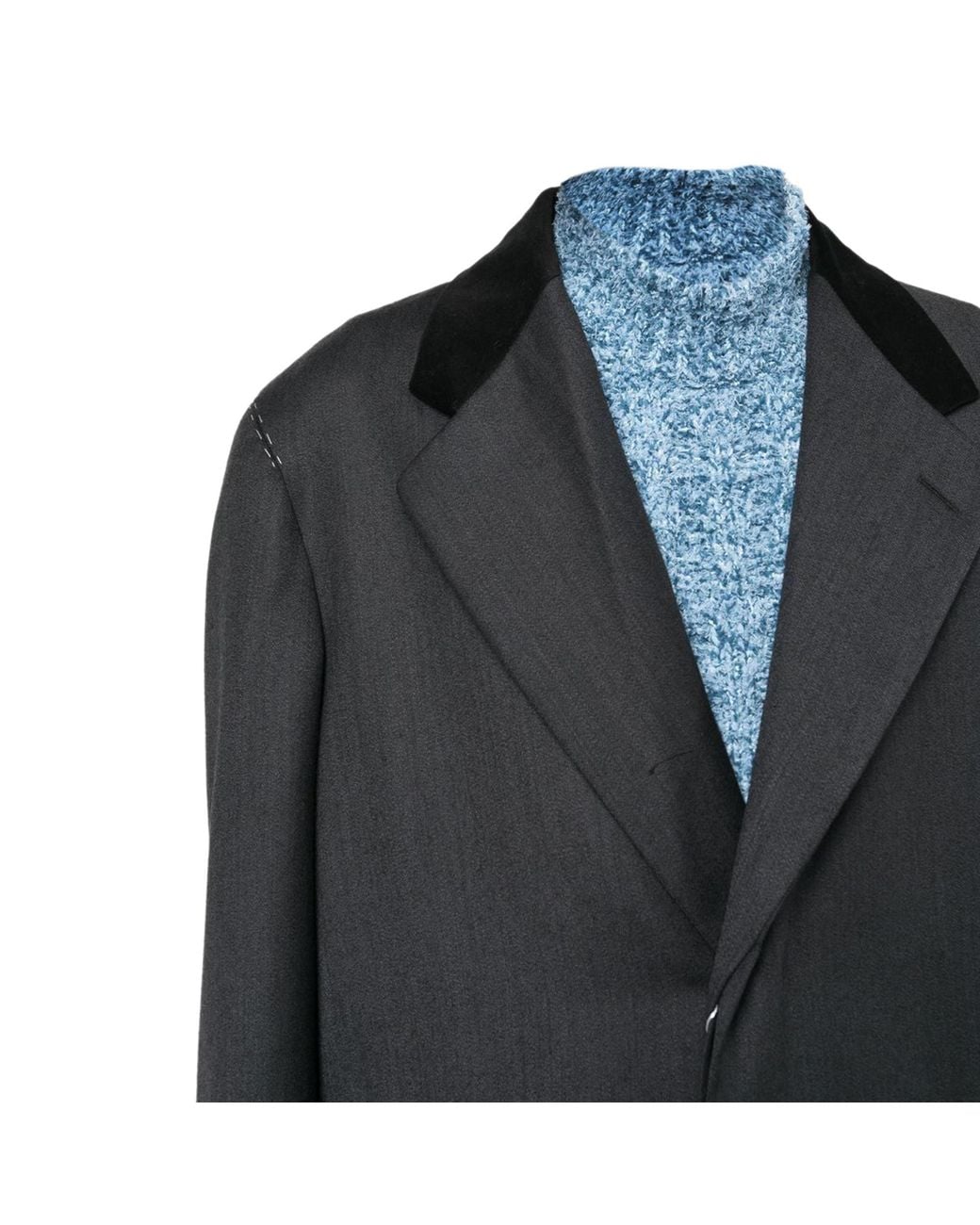 Maison Margiela Black Work-In-Progress Wool Coat for men
