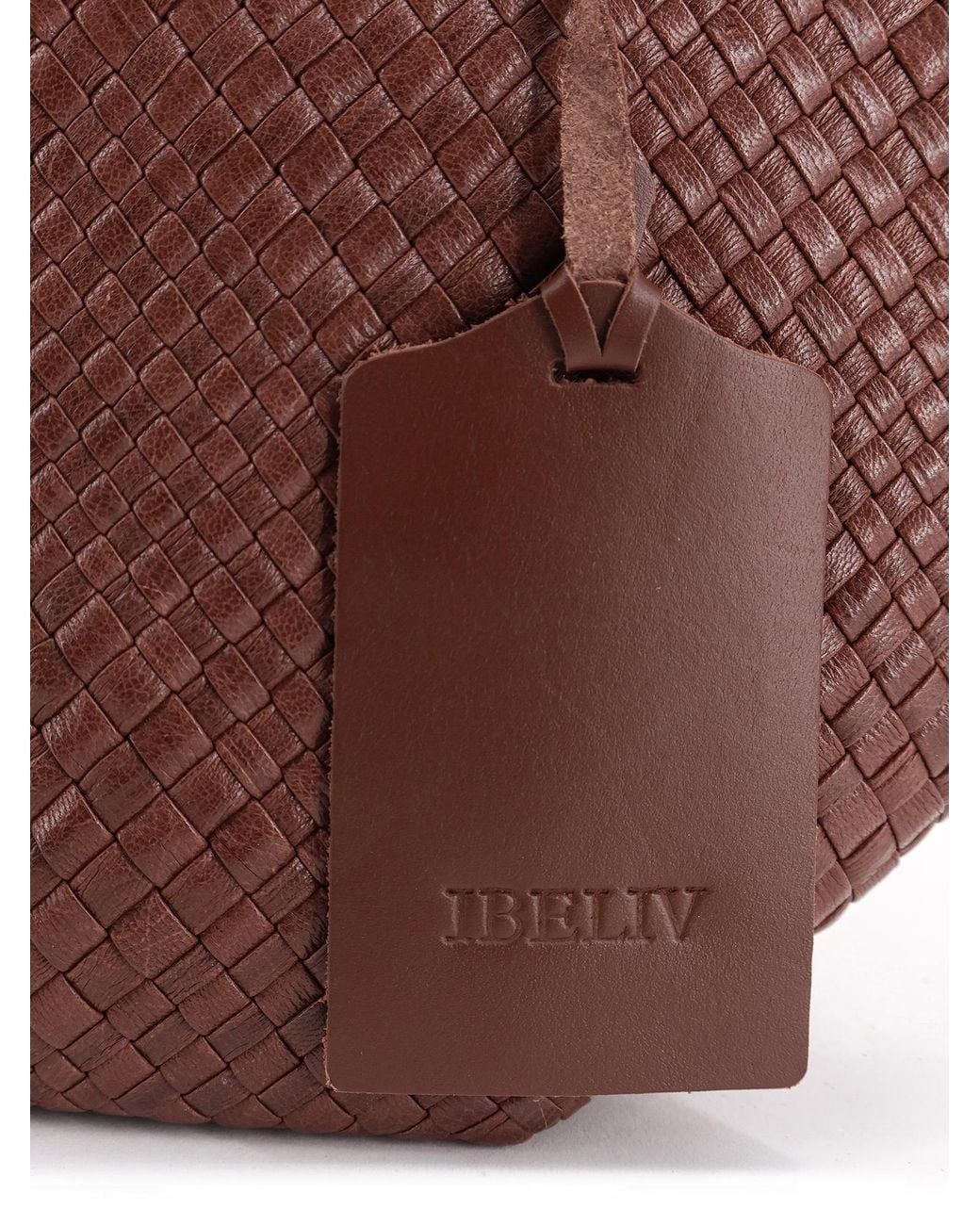 IBELIV Brown Trinity Medium Woven Tote Bag