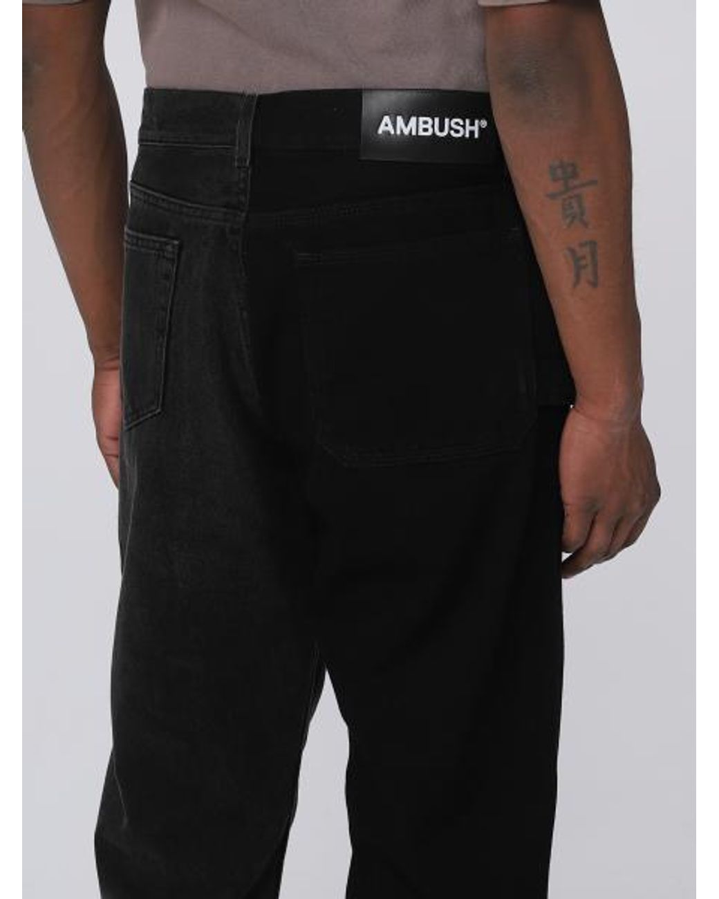 Ambush Black Straight Leg Jeans for men