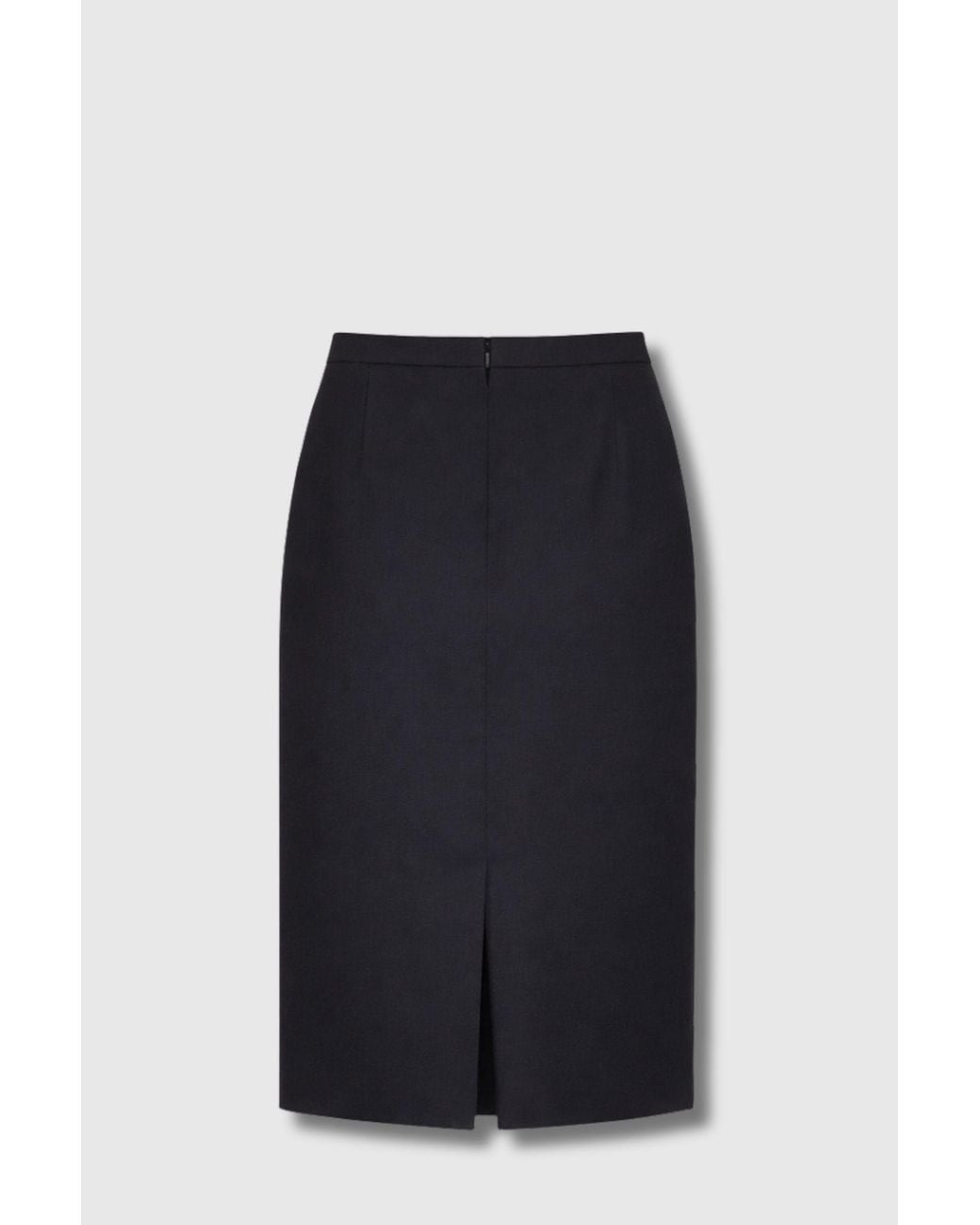 Max Mara Blue Jupe Motre Laine Stretch Noir