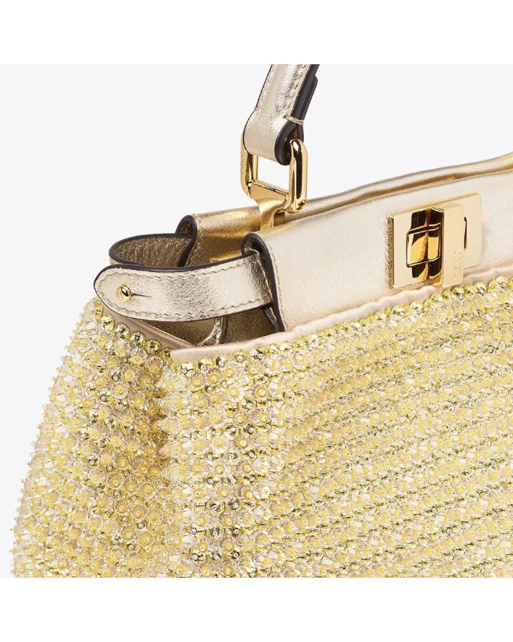 Fendi Metallic Platinum-Coloured Crystal Bag