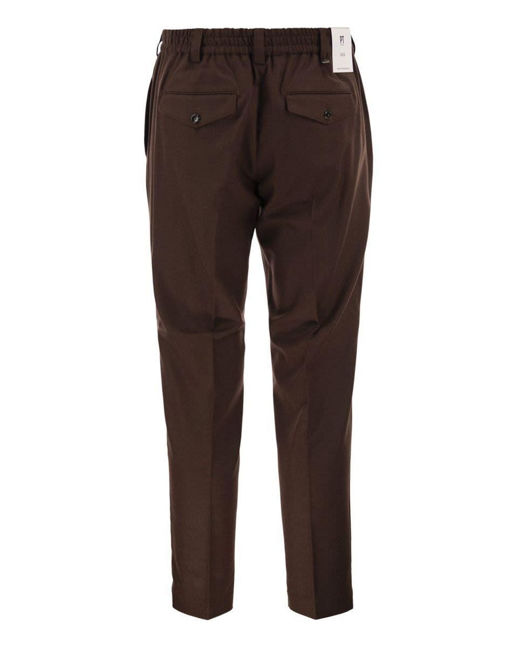 Pt Pantaloni Brown Casual Trousers With Belt Loops for men
