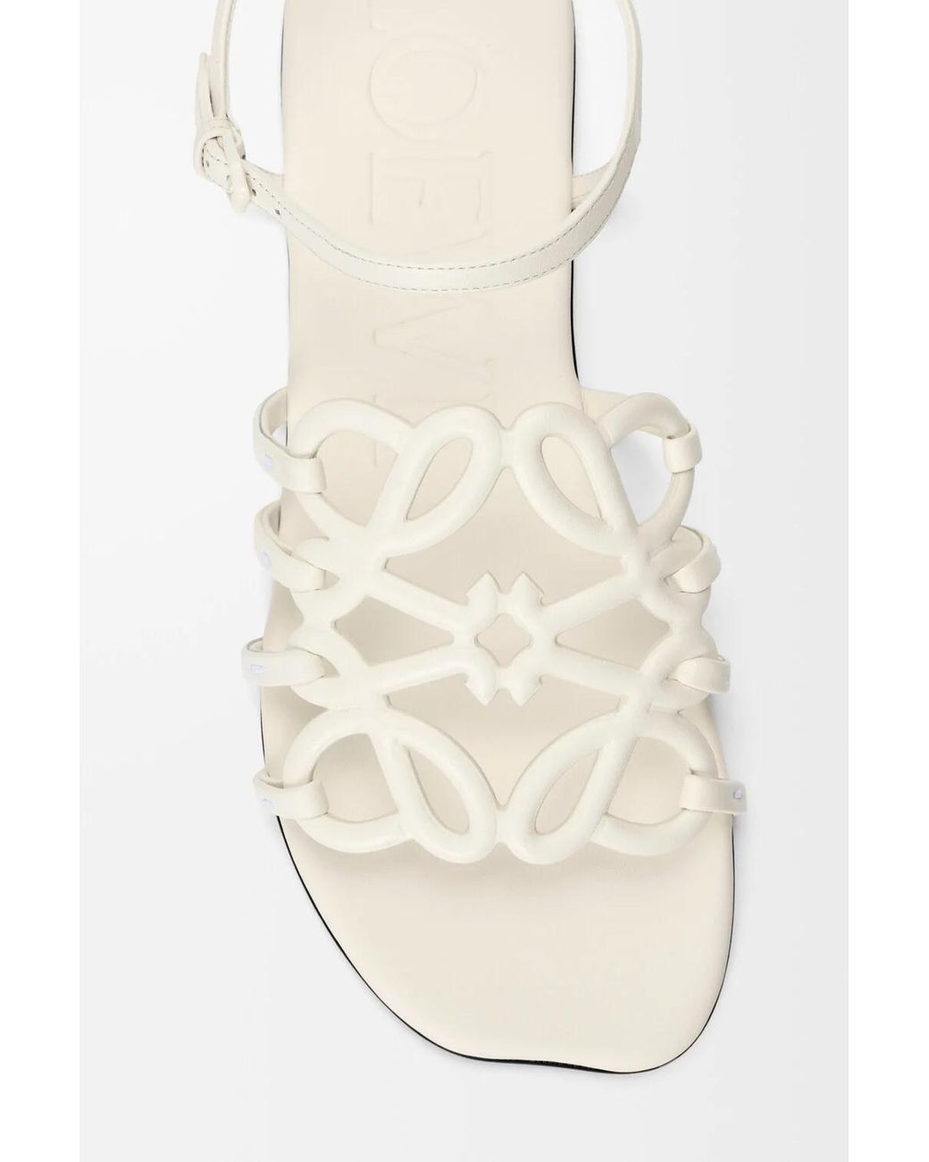 Loewe White Petal Anagram Sandal