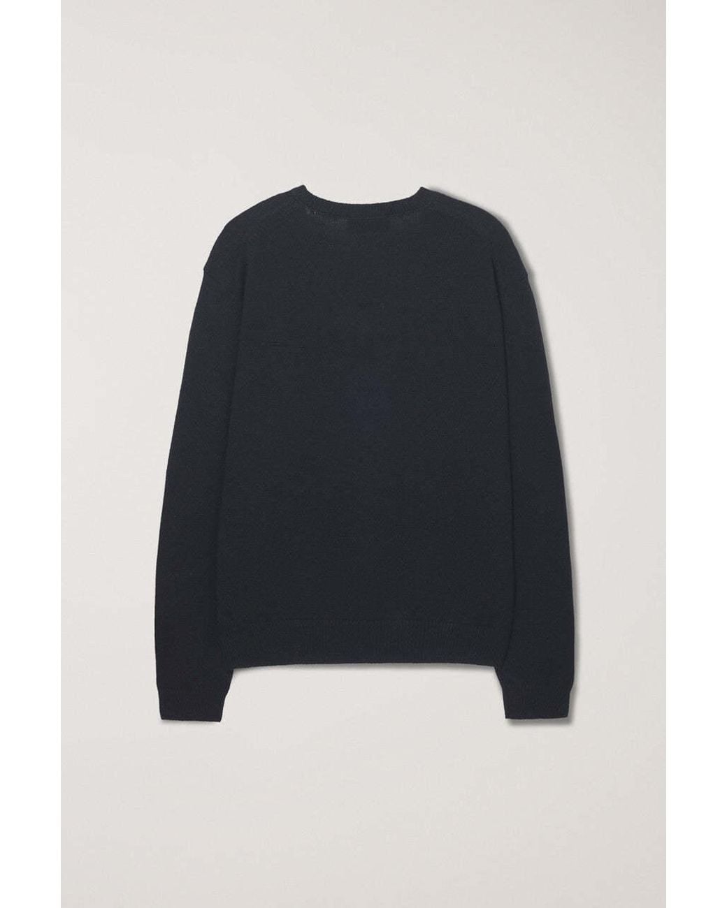 DUNST Blue Cashmere V-Neck Knitted Sweater for men