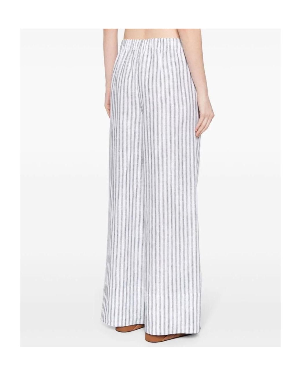 Reformation White Fernando Linen Trousers
