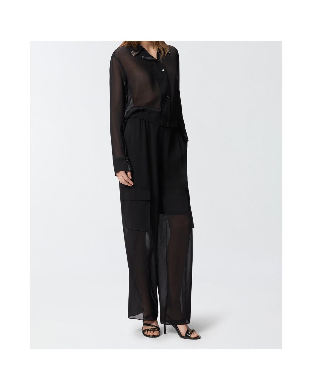 Pinko Black Semi-Sheer Shirt