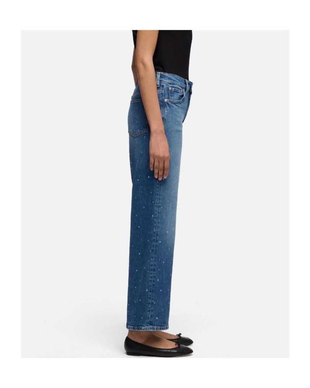 7 For All Mankind Blue Stovepipe Embellished Straight-Leg Jeans