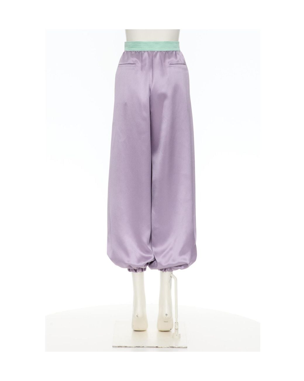 Valentino Purple Satin Tapered Trousers