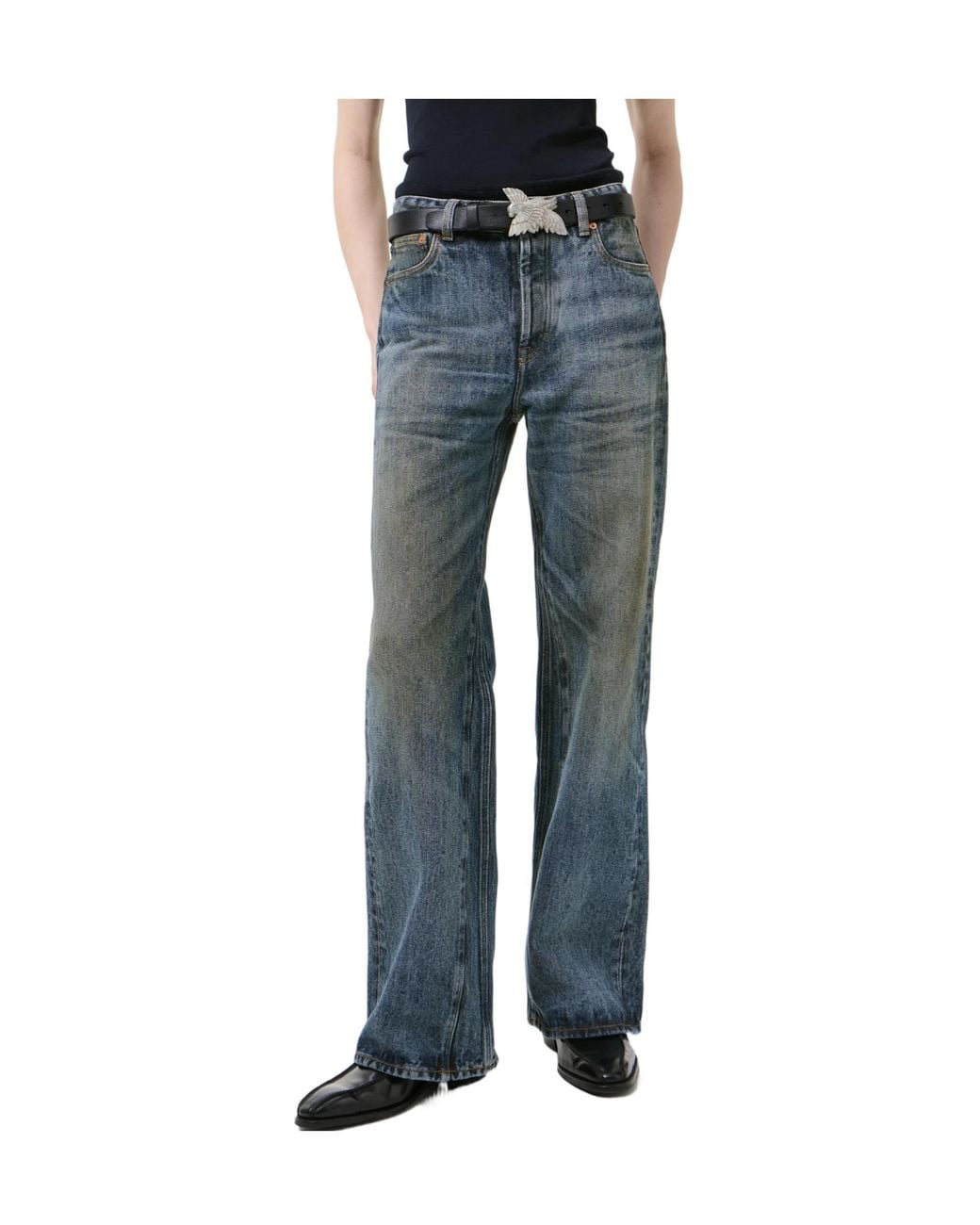 Our Legacy Blue Treble Cut Wide-Leg Jeans