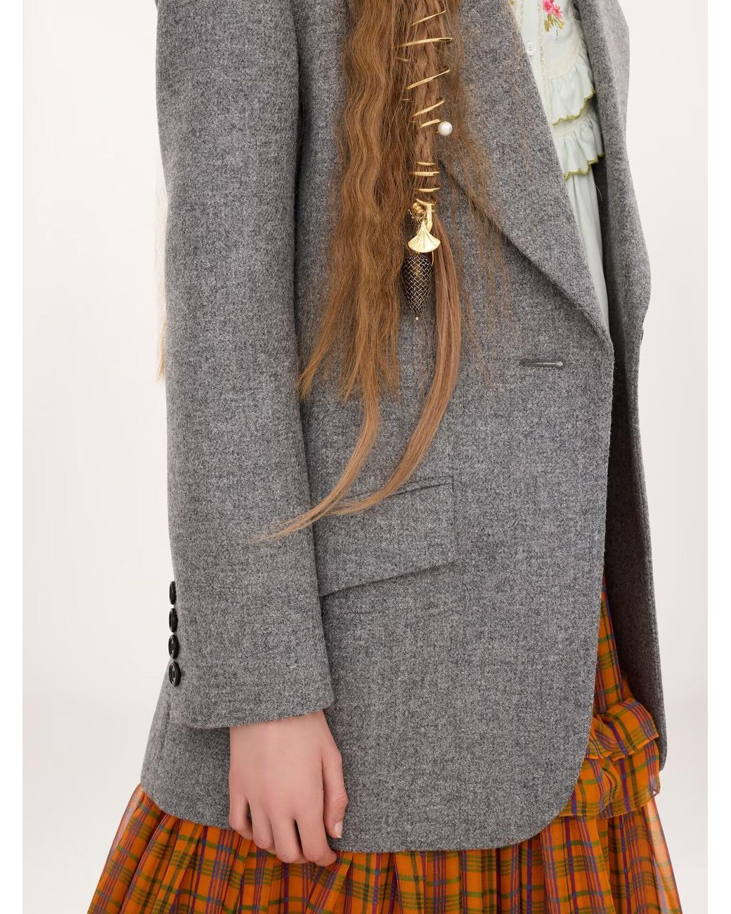 Chloé Gray Single-Breasted Tailored Jacket