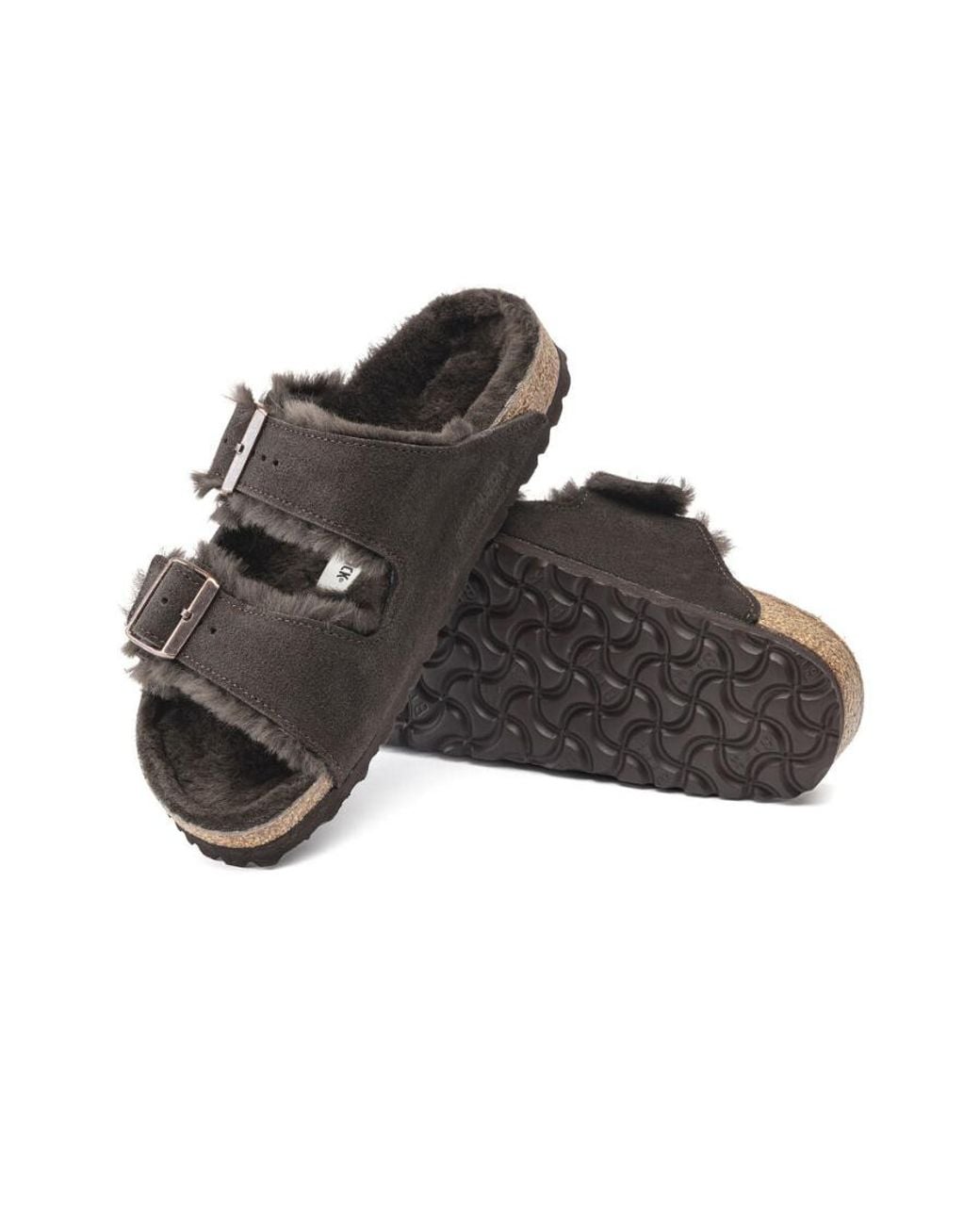 Birkenstock Brown Arizona Fur-Lined Sandals for men