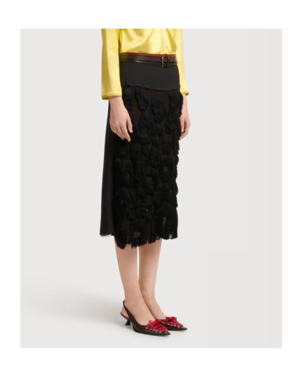 Marni Black Embellished Midi Dress