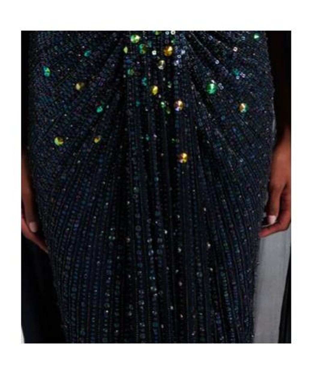 Jenny Packham Blue Thea Caped Sequined Gown