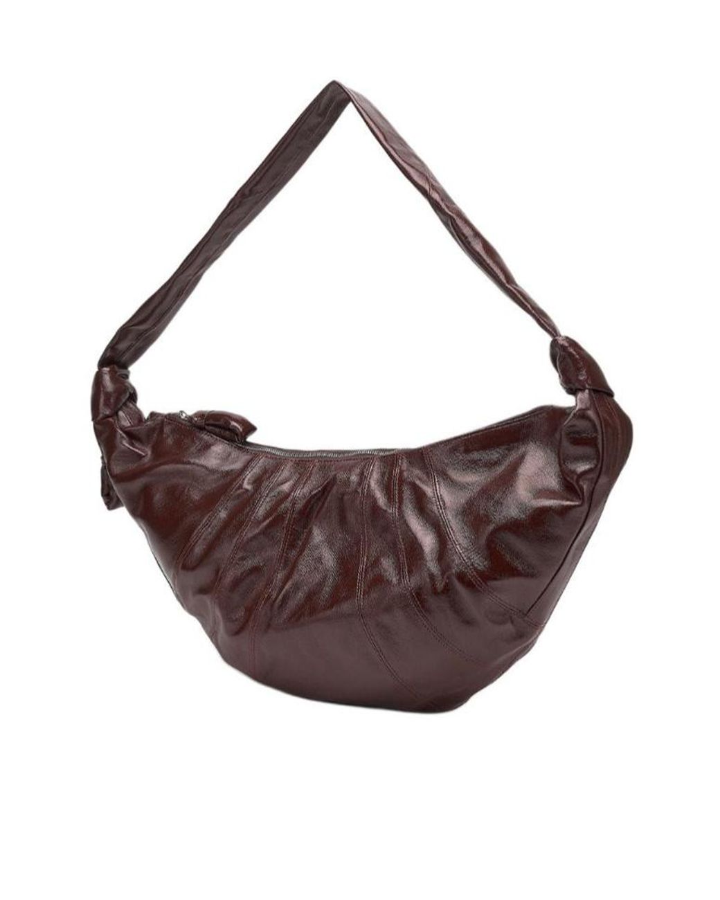 Lemaire Brown Knot Detailed Large Croissant Shoulder Bag