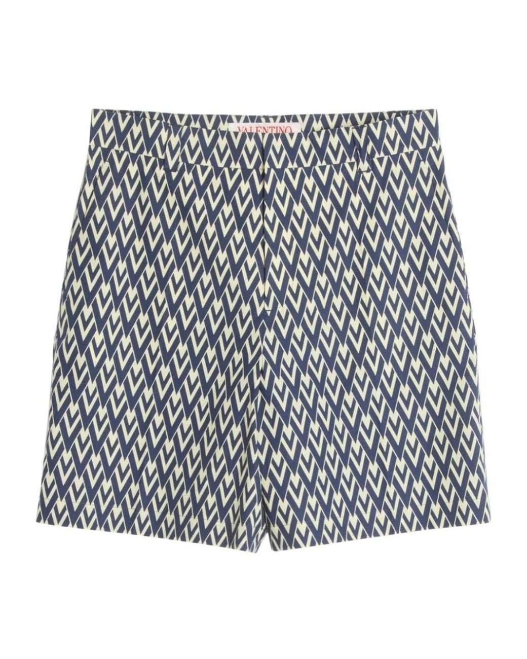 Valentino Black Patterned Shorts for men