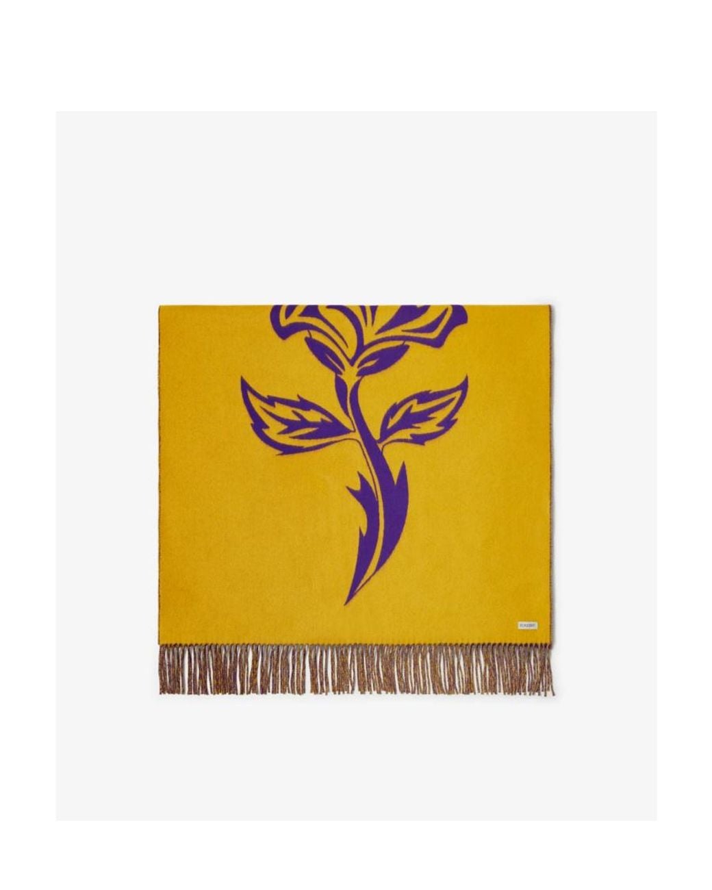 Burberry Purple Logo Embroidered Fringed-Edge Scarf for men