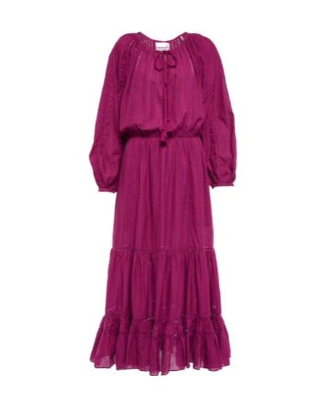 Isabel Marant Purple Latifa Cotton And Linen-Blend Midi Dress