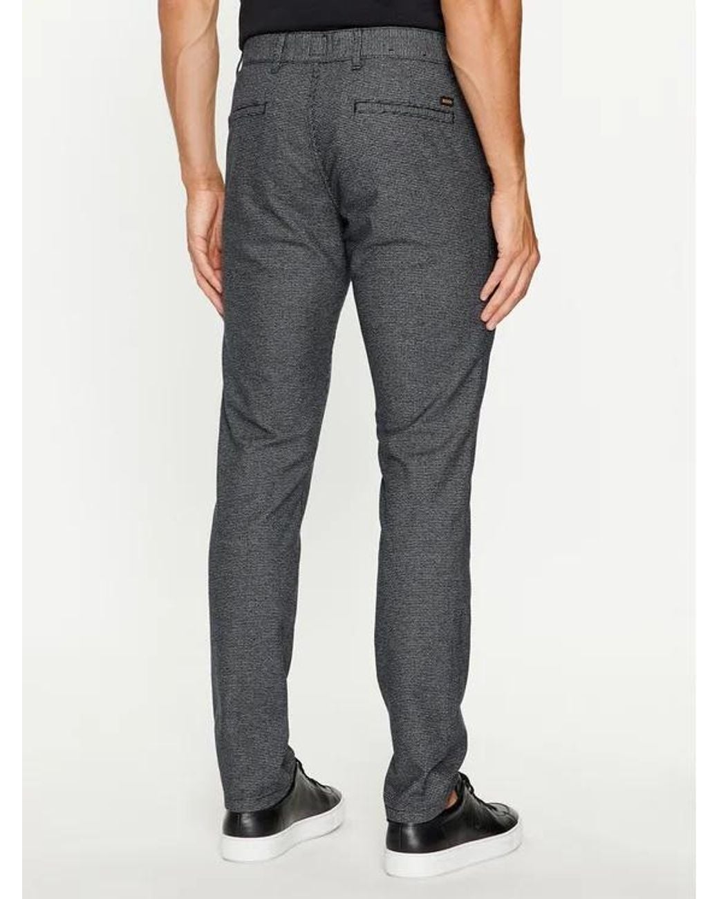 Boss Blue Belt-Loop Casual Pants for men