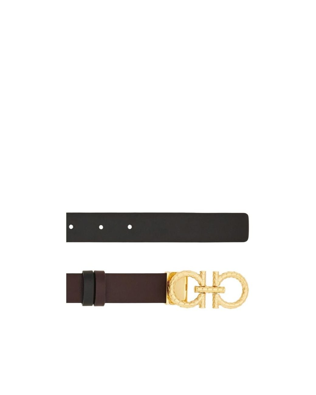 Ferragamo White Gancini-Buckle Leather Belt