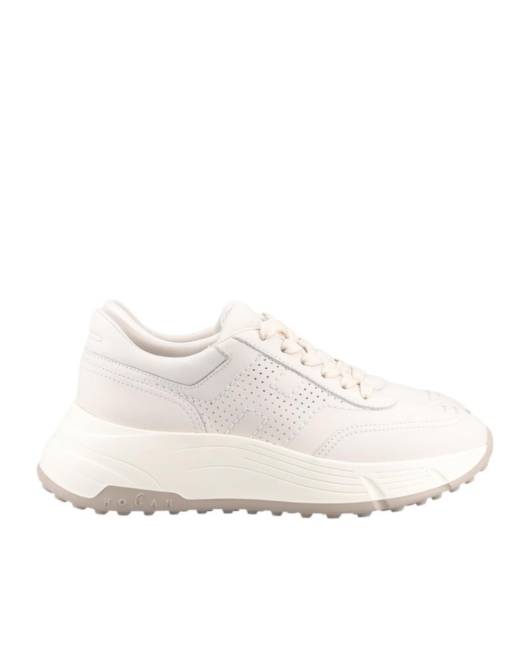 Hogan White H669 Lace-Up Sneakers