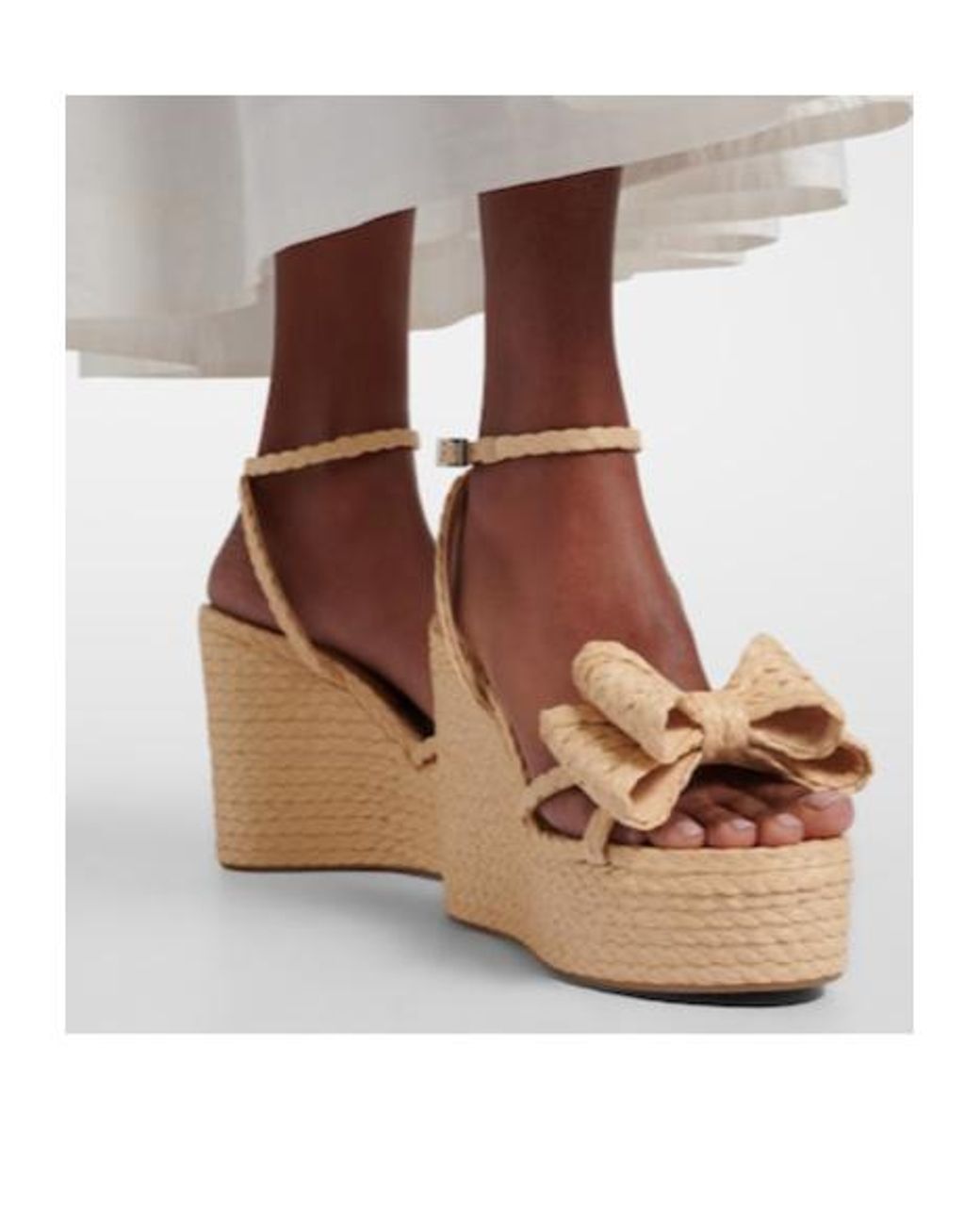 Mach & Mach Metallic Le Cadeau Raffia Espadrille Wedges
