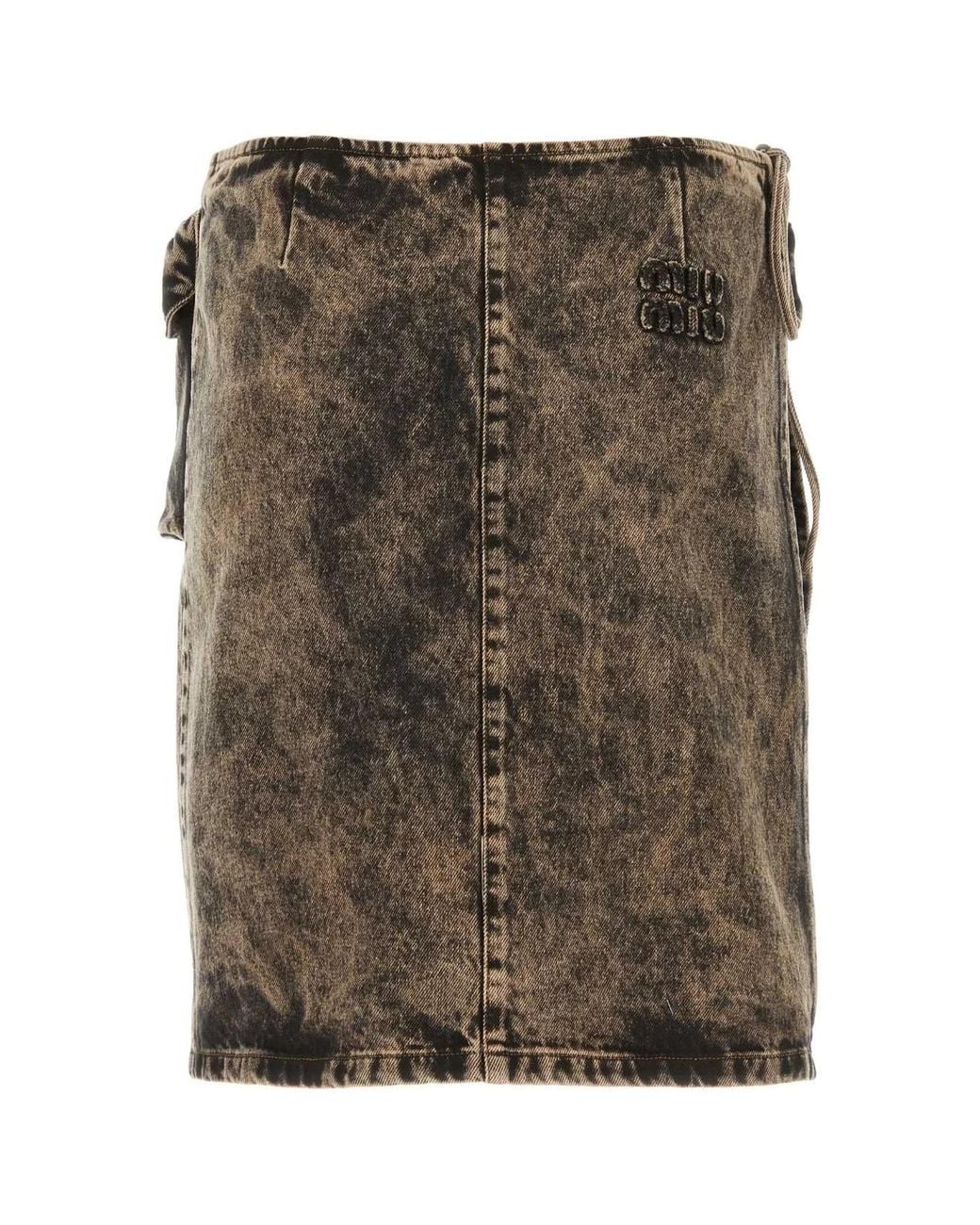 Miu Miu Black Logo Skirt