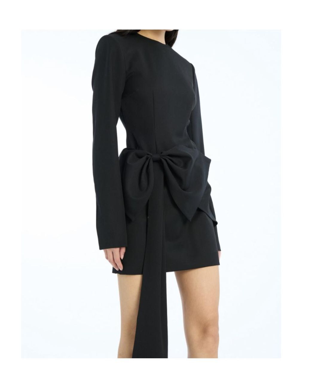 ROTATE BIRGER CHRISTENSEN Black Maxi Bow Mini Dress