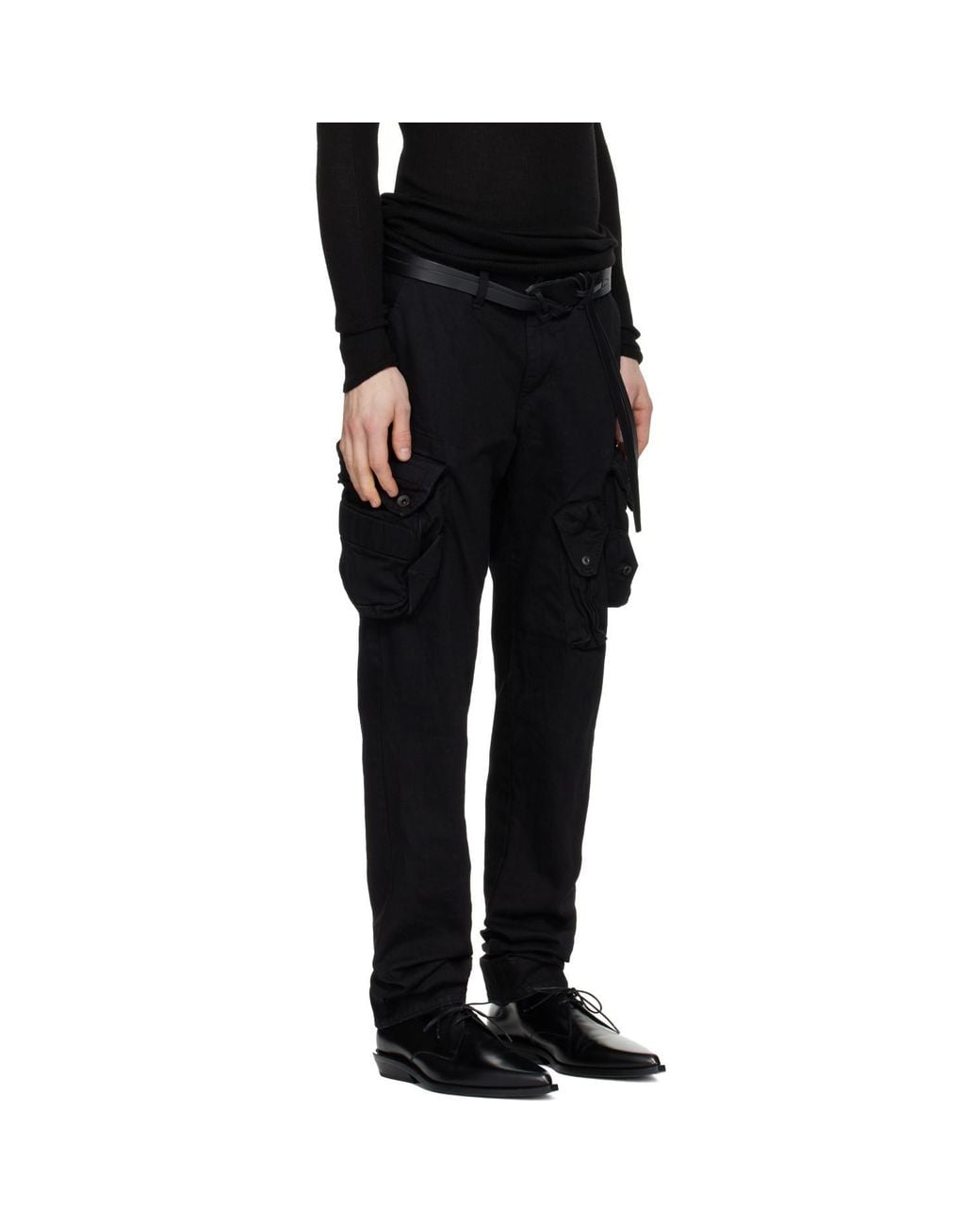 Julius Black Gasmask Skinny Denim Overalls for men