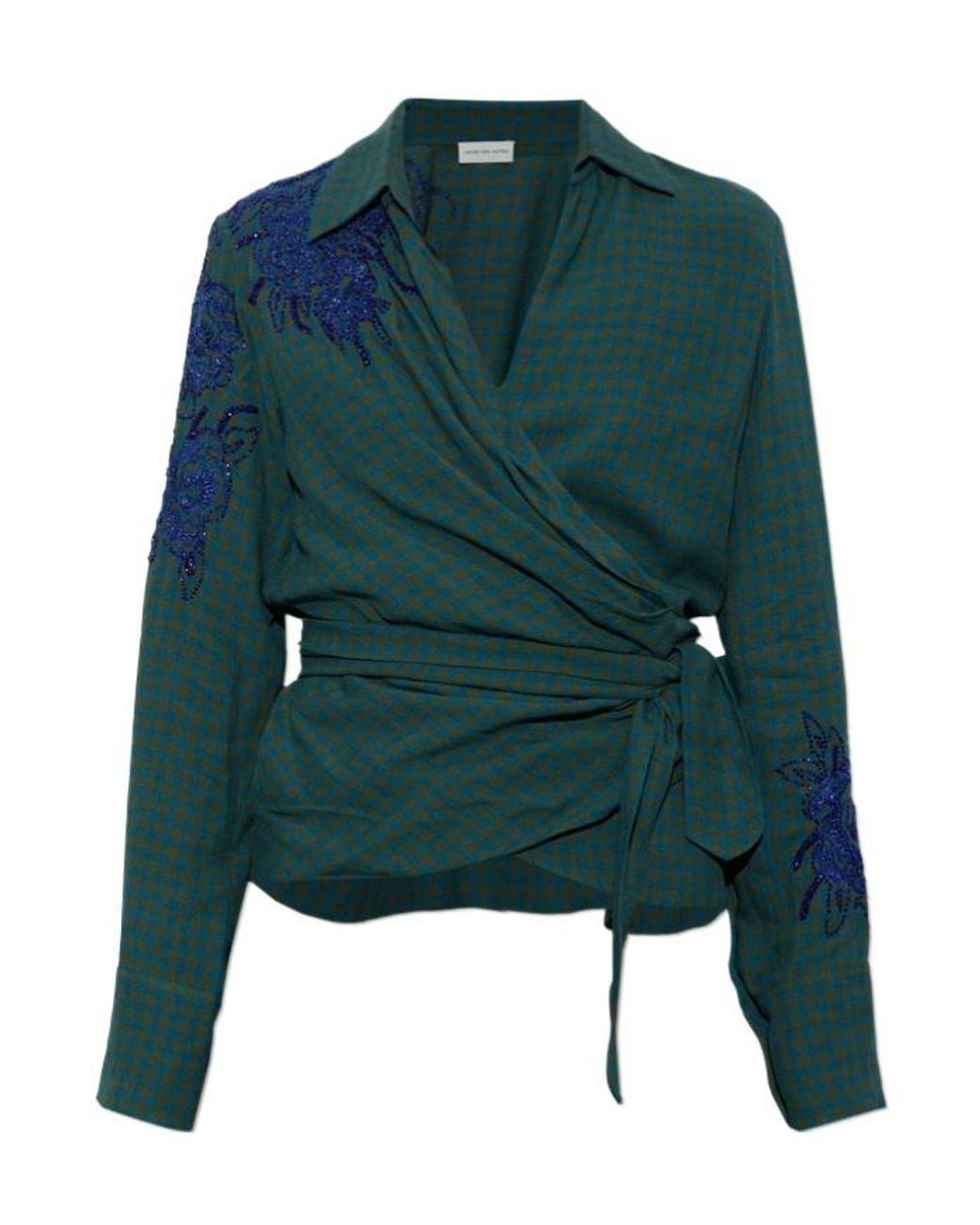 Dries Van Noten Green Long-Sleeved Shirt