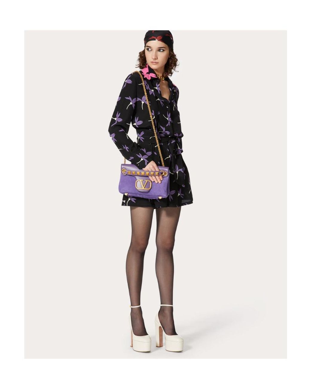 Valentino Black Printed Shorts