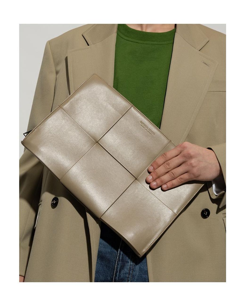 Bottega Veneta Natural Urban Woven Briefcase for men