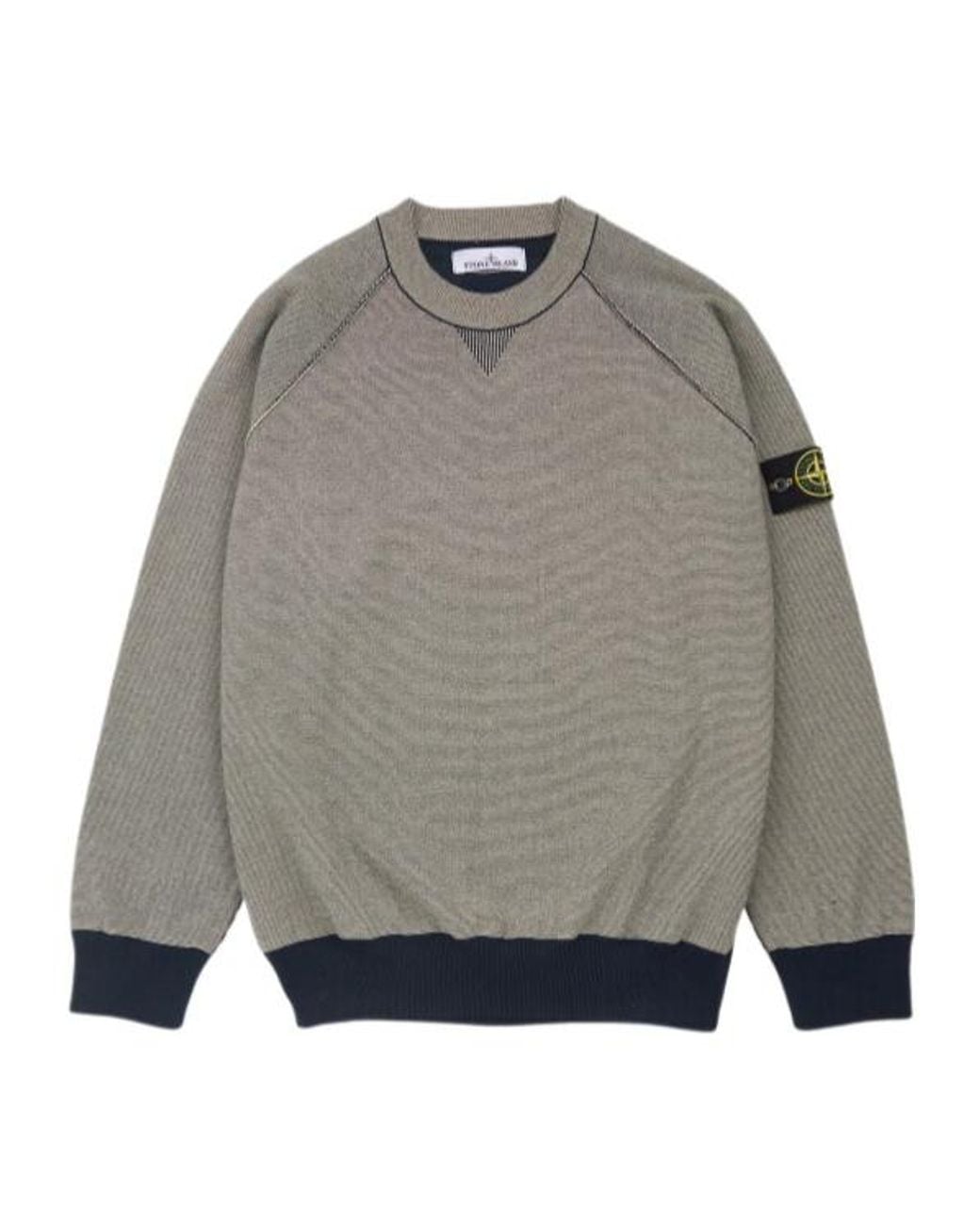 Stone Island Gray Long-Sleeved Sweater for men