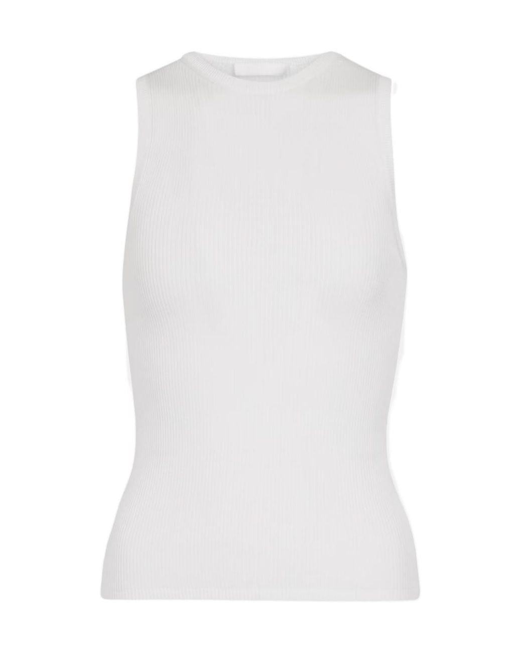 Wardrobe NYC White Ribbed Knitted Tank Top