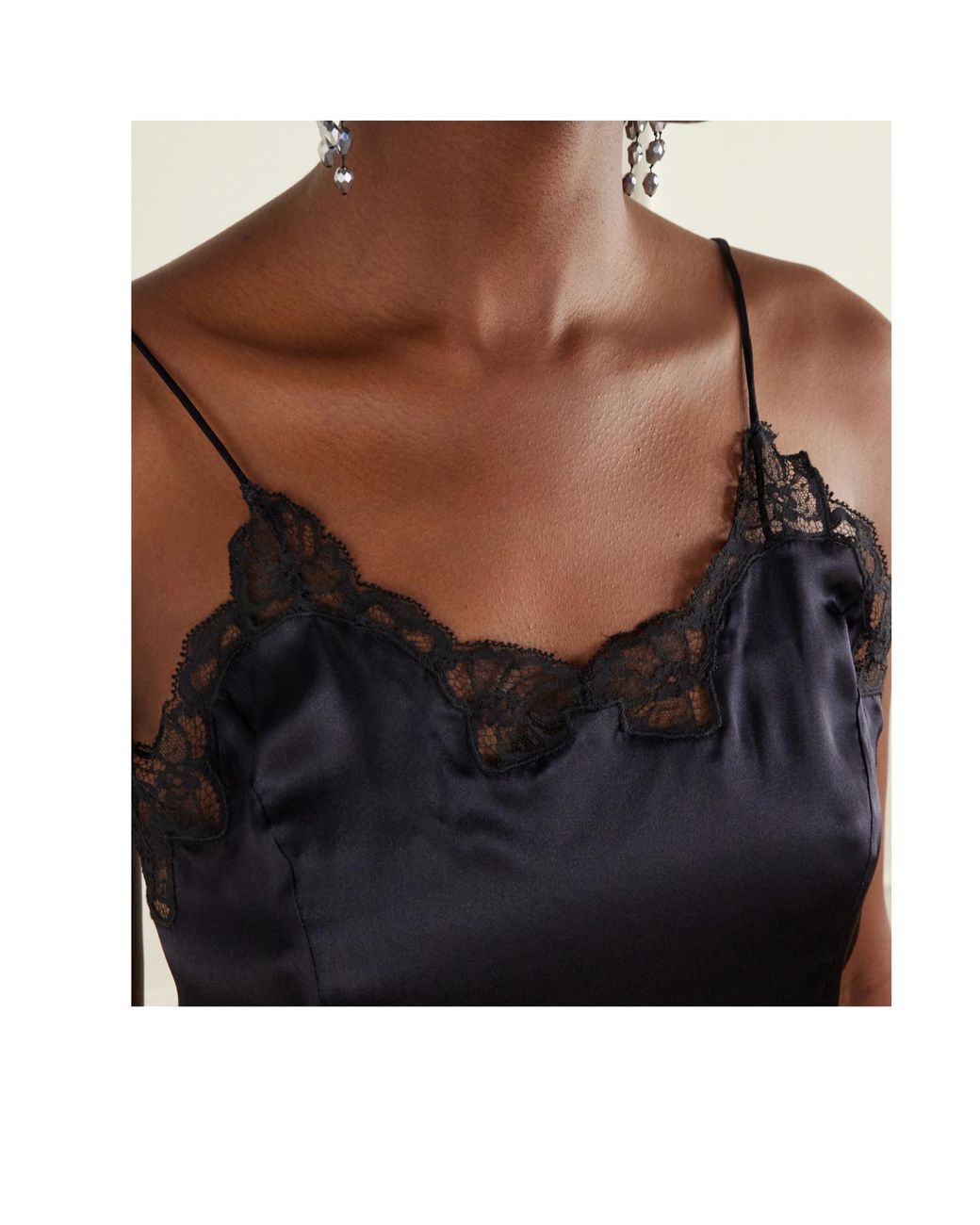Isabel Marant Black Amael Lace-Trimmed Satin Camisole
