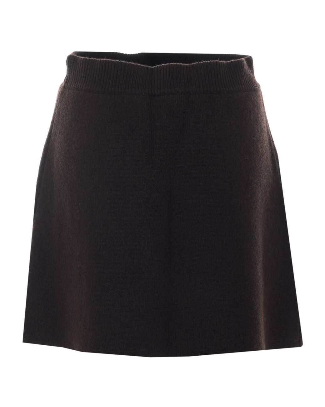 Lisa Yang Black Clare Ribbed-Waist Knitted Skirt