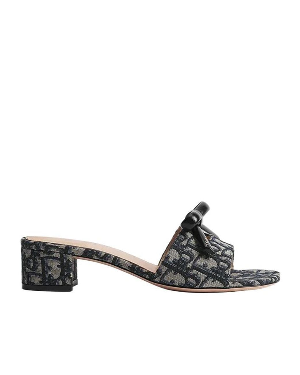 Dior Multicolor Bow Heeled Slide