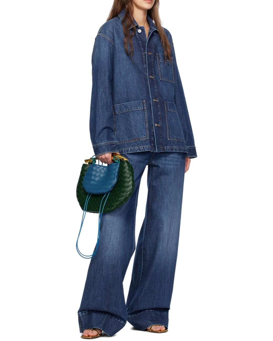 Bottega Veneta Blue Sardine Mini Top Handle Bag