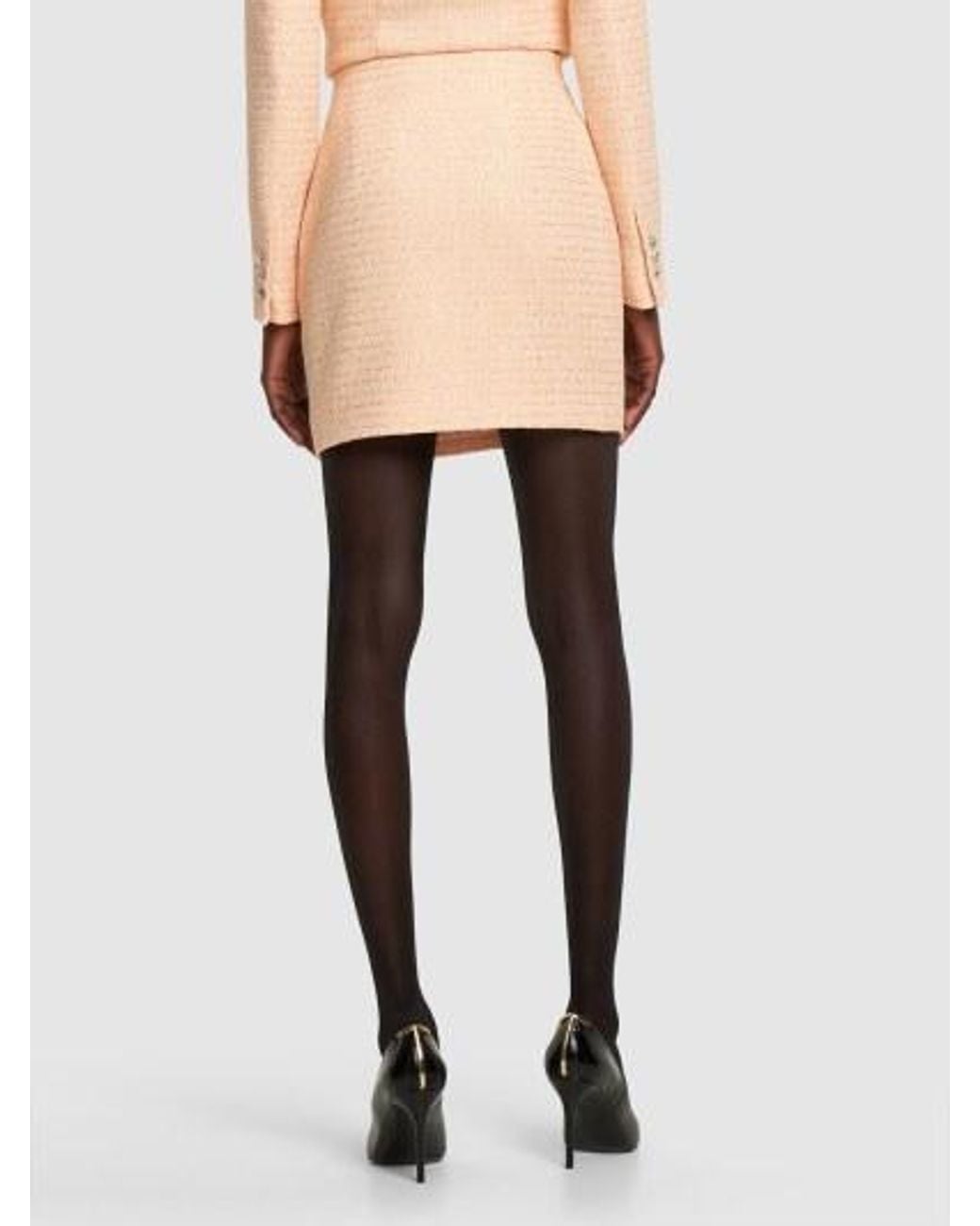 Alessandra Rich Natural Sequined Mini Skirt