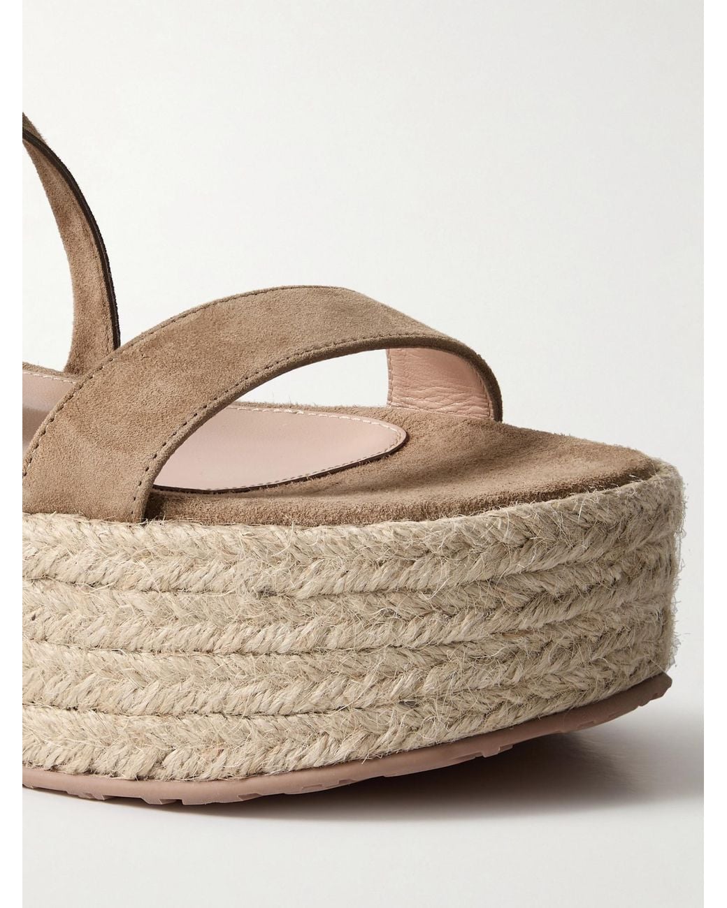Gianvito Rossi Metallic Raffia Platform Espadrilles