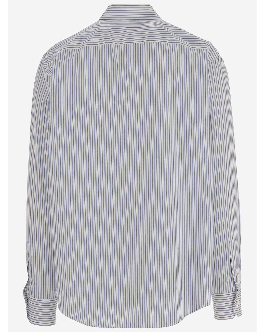 Valentino Gray Striped Button-Up Shirt for men